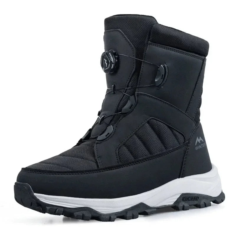 Men’s Waterproof Winter Snow Boots Warm Plush Anti-Slip Outdoor Ski Shoes