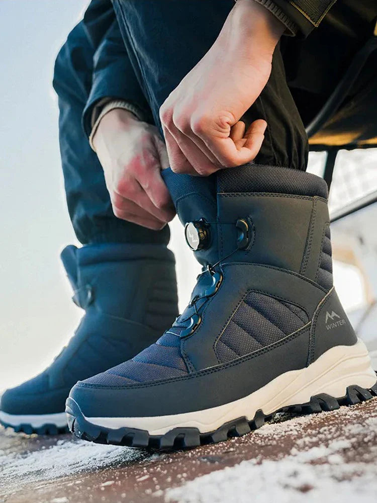 Men’s Waterproof Winter Snow Boots Warm Plush Anti-Slip Outdoor Ski Shoes