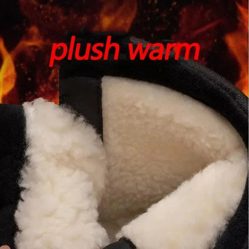 Men’s Waterproof Winter Snow Boots Warm Plush Anti-Slip Outdoor Ski Shoes