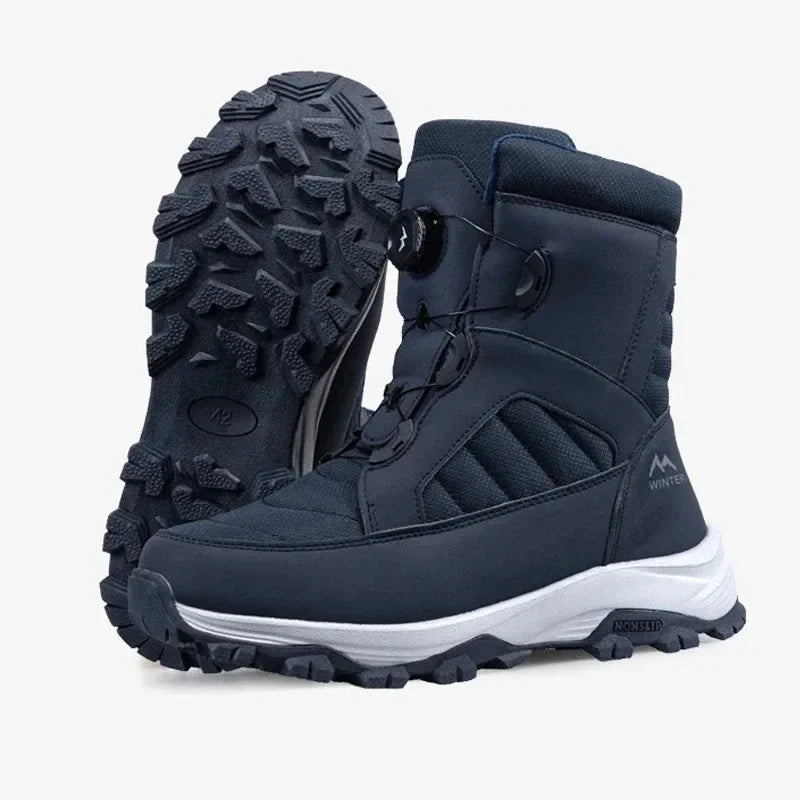 Men’s Waterproof Winter Snow Boots Warm Plush Anti-Slip Outdoor Ski Shoes