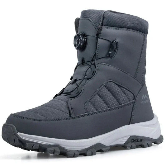 Men’s Waterproof Winter Snow Boots Warm Plush Anti-Slip Outdoor Ski Shoes