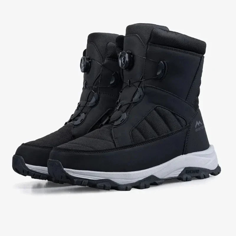 Men’s Waterproof Winter Snow Boots Warm Plush Anti-Slip Outdoor Ski Shoes